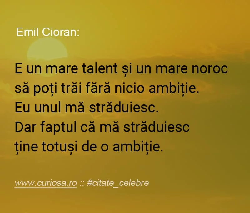 Cioran despre ce inseamna a trai 