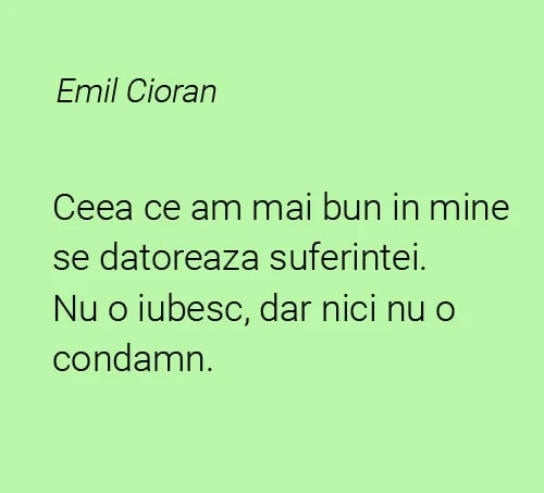 emil cioran despre suferinta